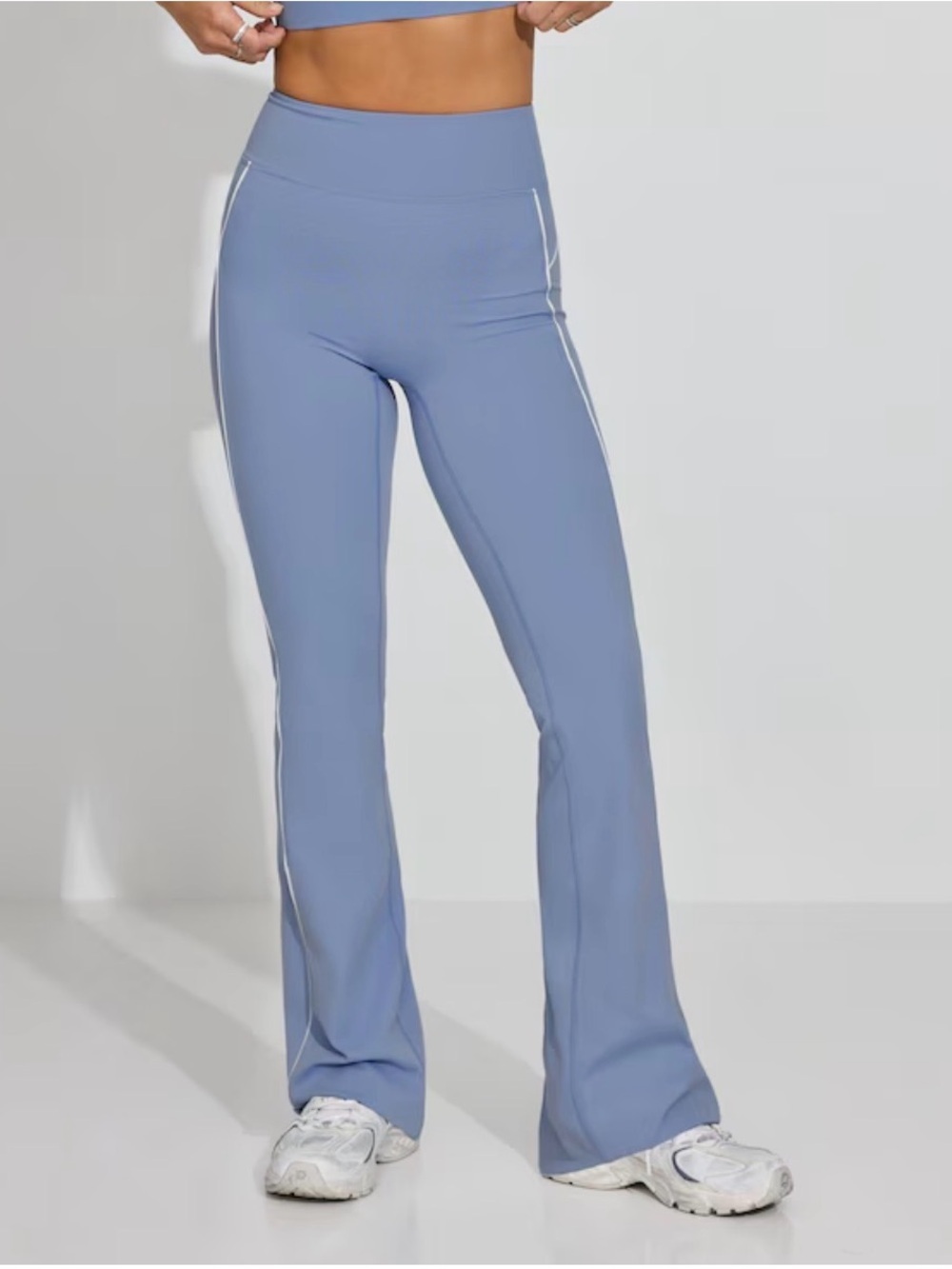 Garage Baby Blue Flare Leggings With Piping